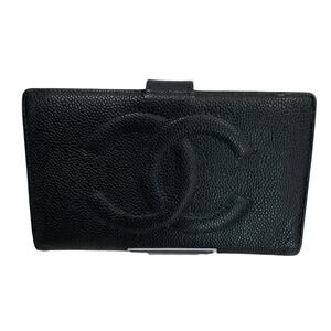 🖤 Chanel Black Caviar Long Wallet with Coin Frame